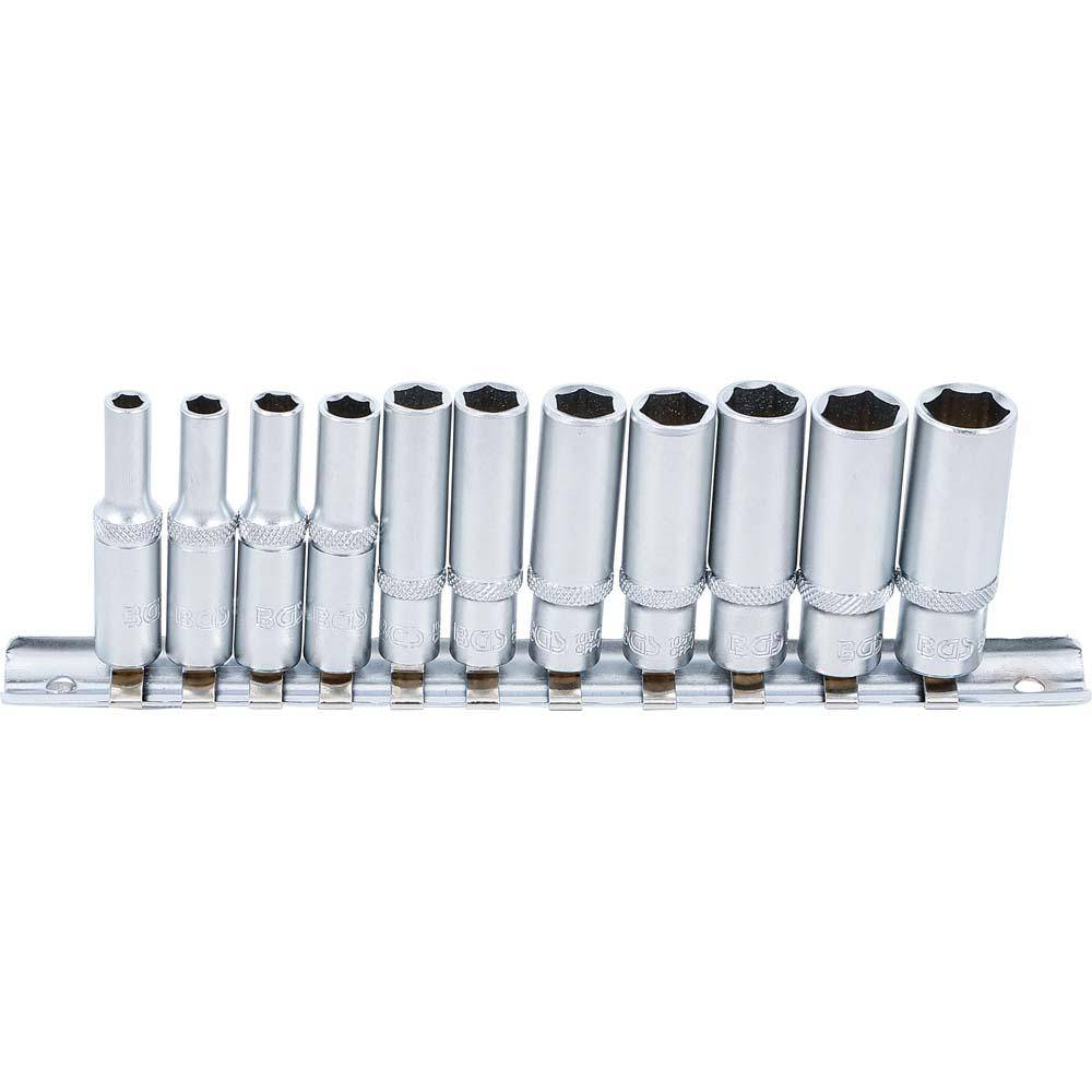 Steckschlüsseleinsatz-Set 1/4" - in ZOLL - tief - 11-teilig