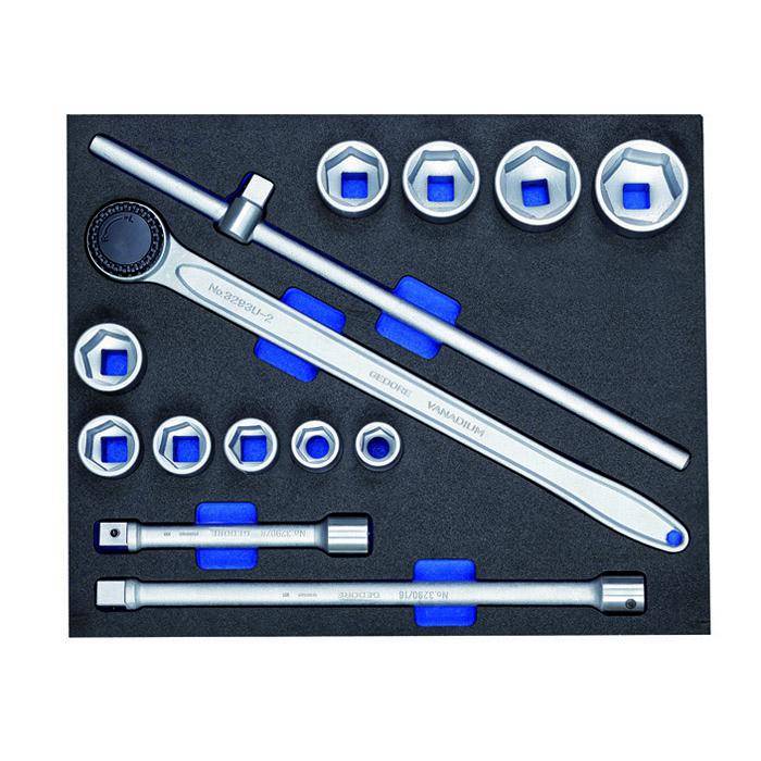 Steckschlüssel-Sortiment - Antrieb 3/4" - in 3/4 Check-Tool-Modul - 14-tlg