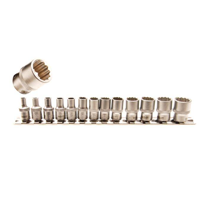 Steckschlüssel-Einsätze - 6,3 1/4 - 12-kant - 4-14 mm - 13 tlg.