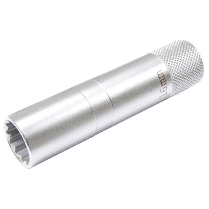 Zündkerzen-Einsatz - 16mm - mit Haltegummi - Antrieb- 3/8" - Länge- 90 mm