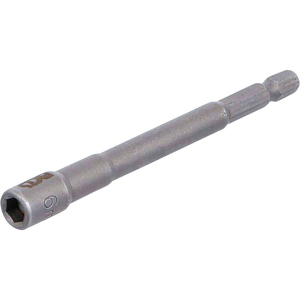 Steckschlüssel-Einsätze - extra lang - mit 6-Kant Schaft - mit Haftmagnet - 6 mm - CV-Stahl