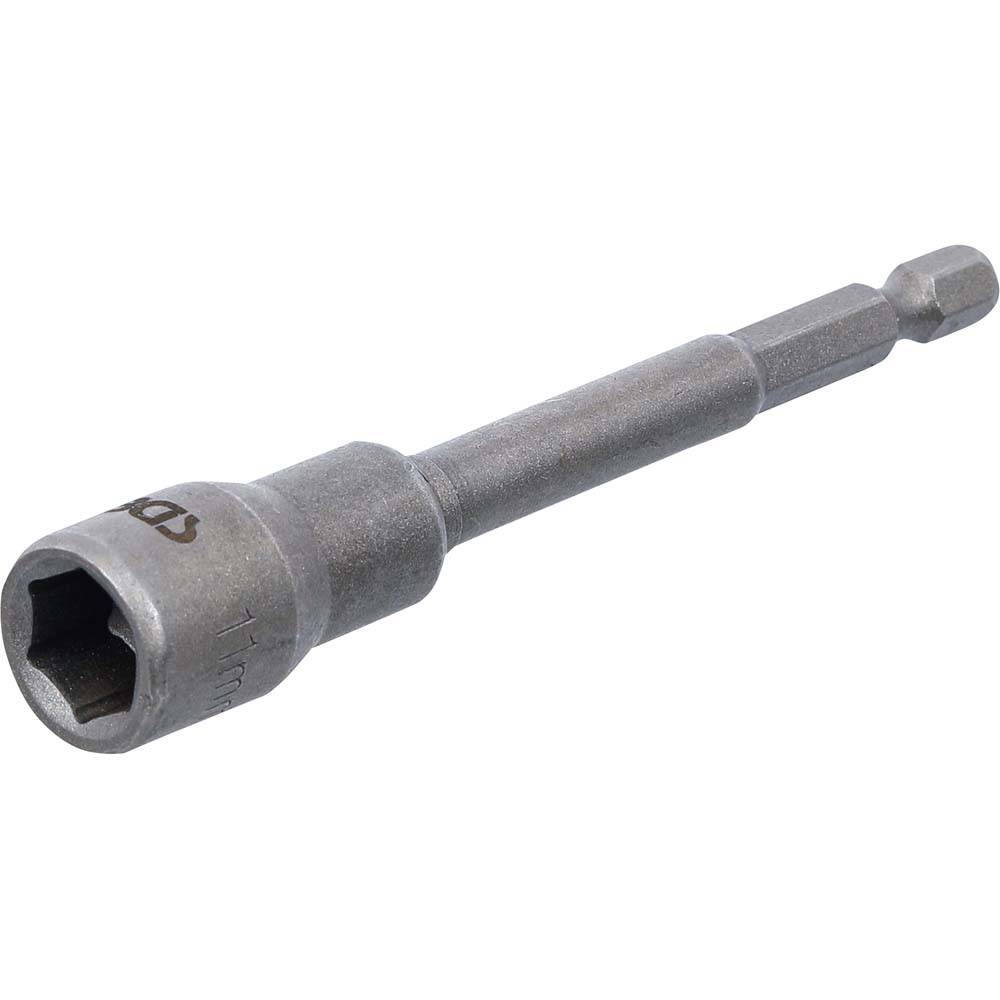Steckschlüssel-Einsätze - extra lang - mit 6-Kant Schaft - mit Haftmagnet - 11 mm - CV-Stahl
