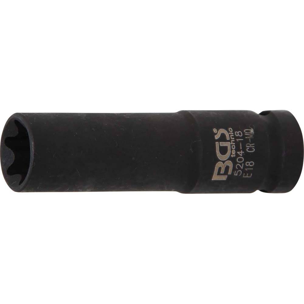 Kraft-Steckschlüssel-Einsatz - E-Profil - 12,5 mm (1/2") - tief - Größe E10 bis E24