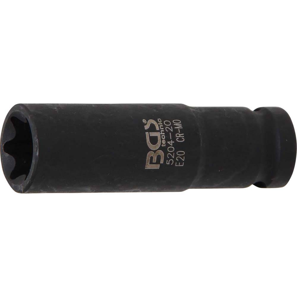 Kraft-Steckschlüssel-Einsatz - E-Profil - 12,5 mm (1/2") - tief - Größe E10 bis E24