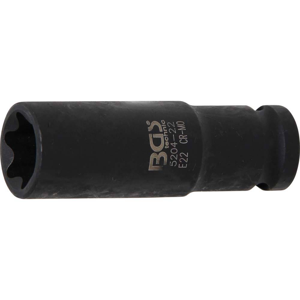 Kraft-Steckschlüssel-Einsatz - E-Profil - 12,5 mm (1/2") - tief - Größe E10 bis E24