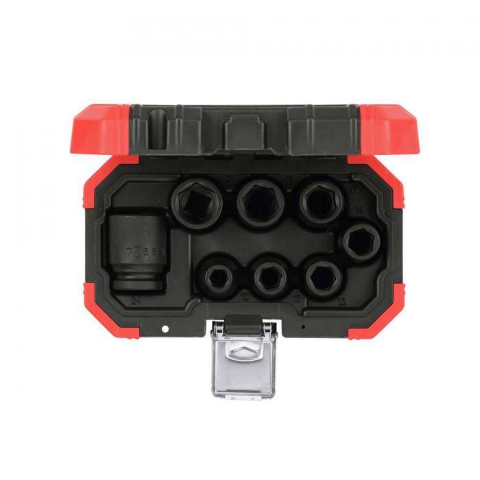 GEDORE red Kraftschrauber-Steckschüssel-Satz - 1/2 Zoll - 8-teilig