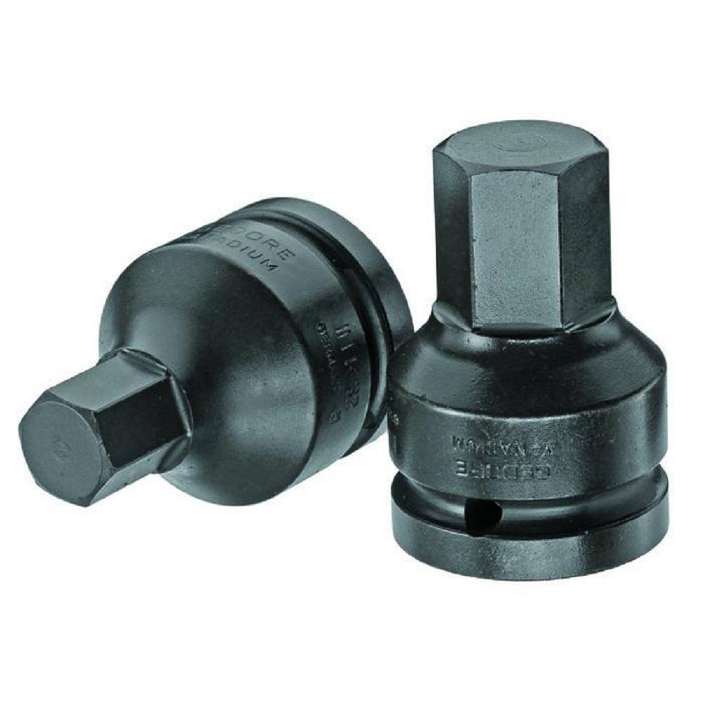 Kraftschraubereinsatz - Antrieb 3/4″ - Innen-6-kant - Schlüsselweite 14 mm - Spitzenlänge (t, L2) 14 mm - Durchmesser (d, d2) 38 mm