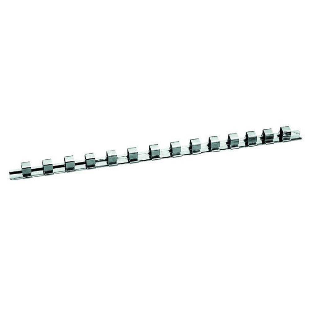 Federklemmleiste - für 14 Steckschlüssel-Einsätze 1/2″ - Länge 405 mm