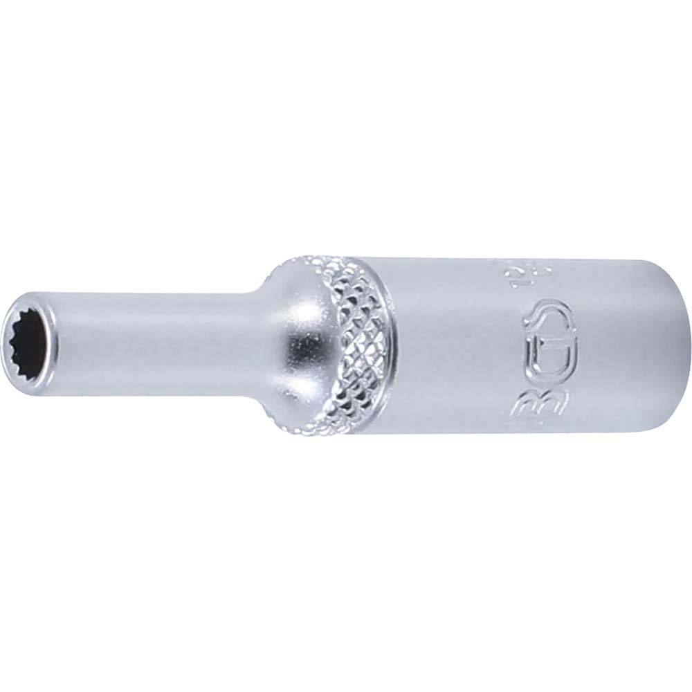 Steckschlüssel-Einsatz Zwölfkant - tief - Antrieb Innenvierkant 6,3 mm (1/4 ") - Schlüsselweite 4 mm