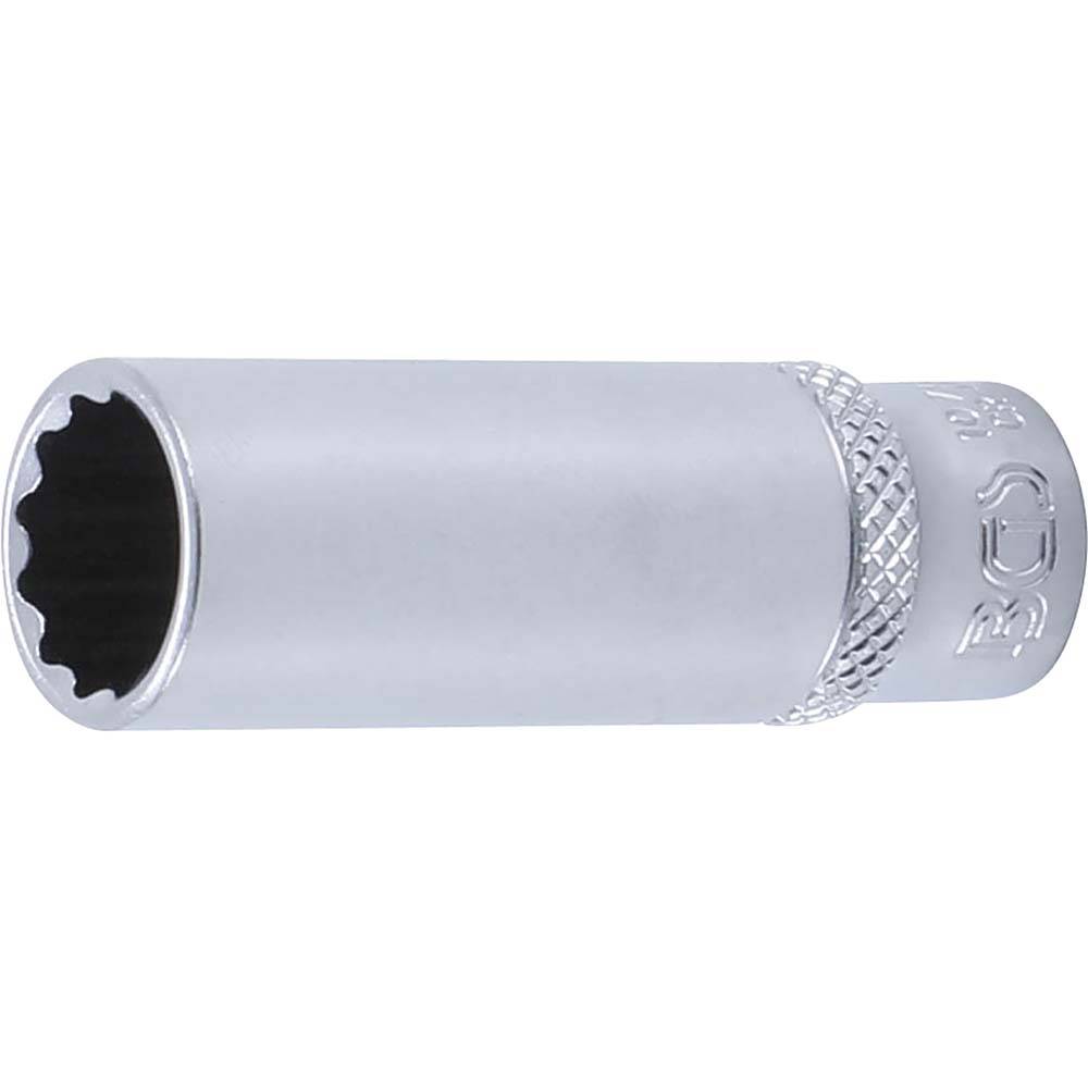 Steckschlüssel-Einsatz Zwölfkant - tief - Antrieb Innenvierkant 6,3 mm (1/4 ") - Schlüsselweite 12 mm