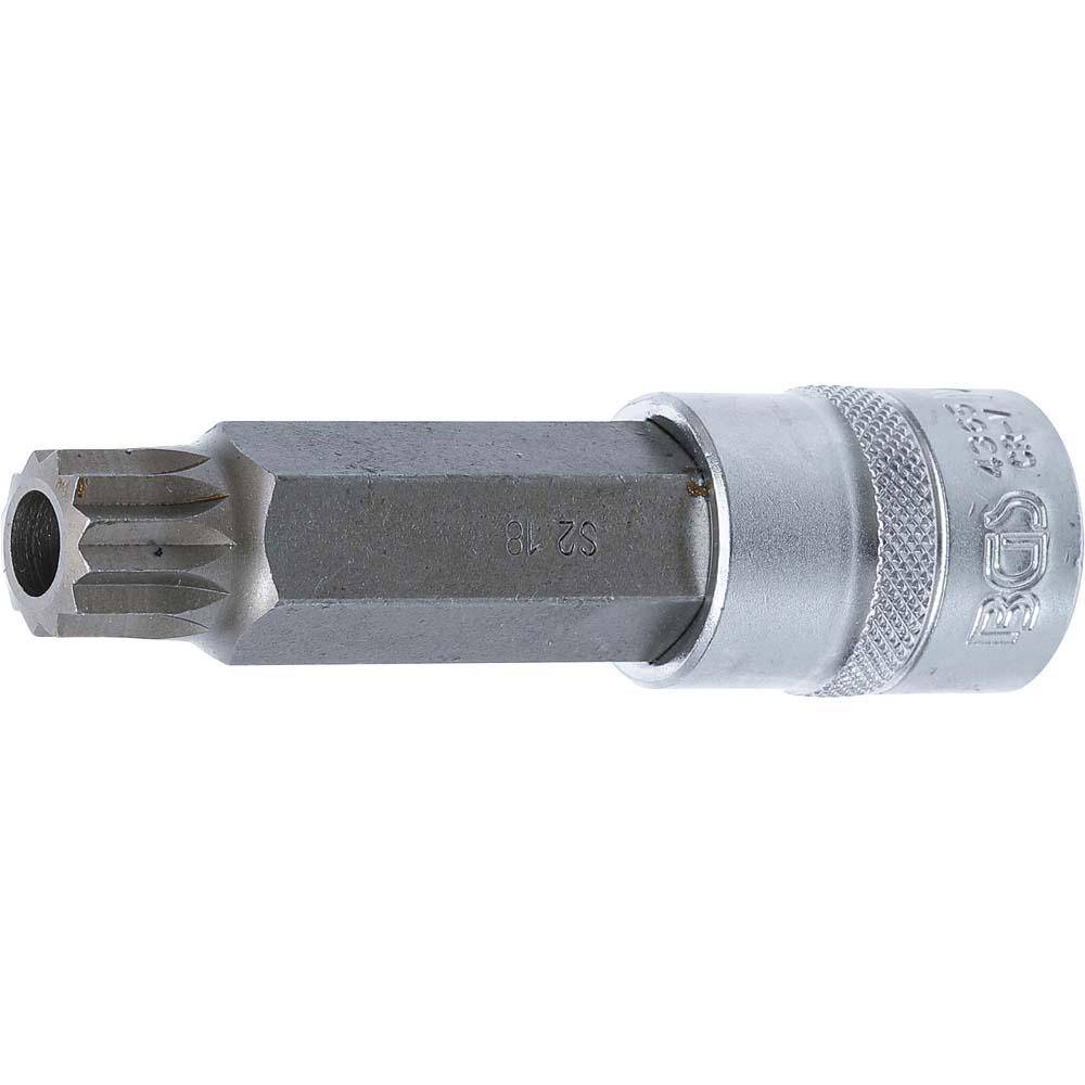 Bit-Einsatz - 1/2" - Innenvielzahn - 100 mm - mit Bohrung M18