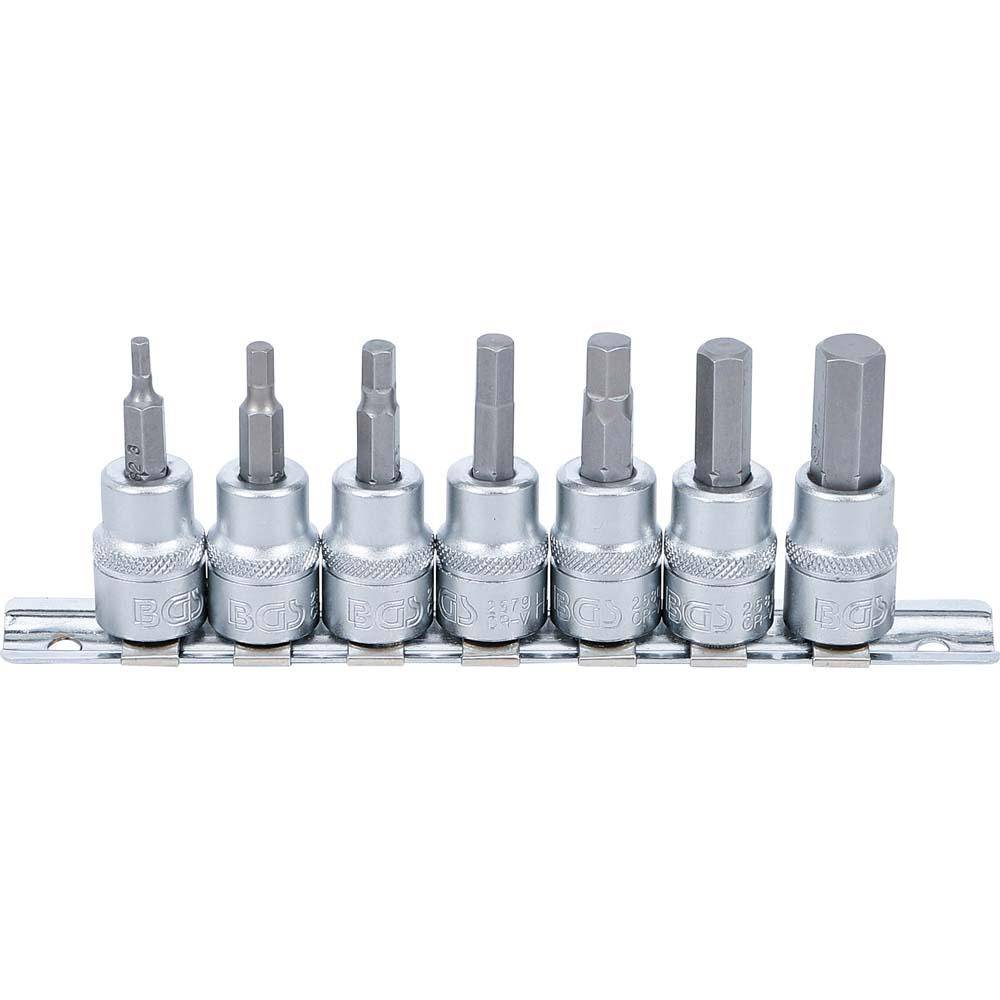Bit-Einsatz-Set - Innen-6-kant - 7-teilig - 3/8"