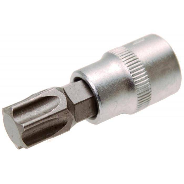 Bit-Einsätze - T-Profil T60 - ohne Bohrung - Antrieb- 3/8" - CV-Stahl - gerändelt - matt verchromt