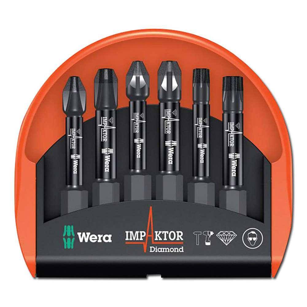 Bit-Sortiment Impaktor - 6-teilig - PH/PZ/TX - diamant - Wera