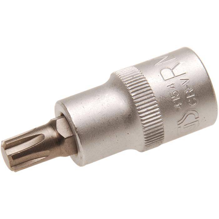 Biteinsatz RIBE® SchraubenInnenvierkant - 3/8" Antrieb - R9x55 mm - CV-Stahl - kordiert - matt verchromt - gerändelt