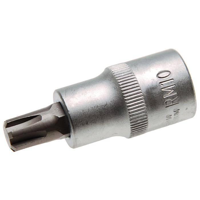 Biteinsatz RIBE® SchraubenInnenvierkant - 3/8" Antrieb - R10x55 mm - CV-Stahl - kordiert - matt verchromt - gerändelt