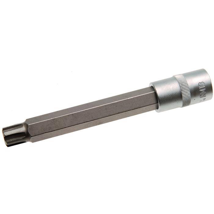 Biteinsatz RIBE® SchraubenInnenvierkant - 3/8" Antrieb - R13x140 mm - CV-Stahl - kordiert - matt verchromt - gerändelt