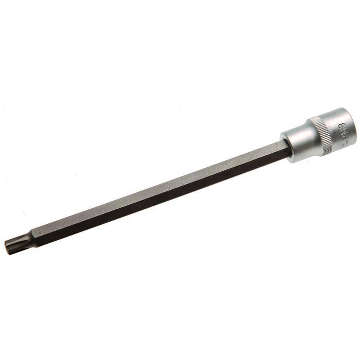 Biteinsatz RIBE® SchraubenInnenvierkant - 3/8" Antrieb - R8x200 mm - CV-Stahl - kordiert - matt verchromt - gerändelt