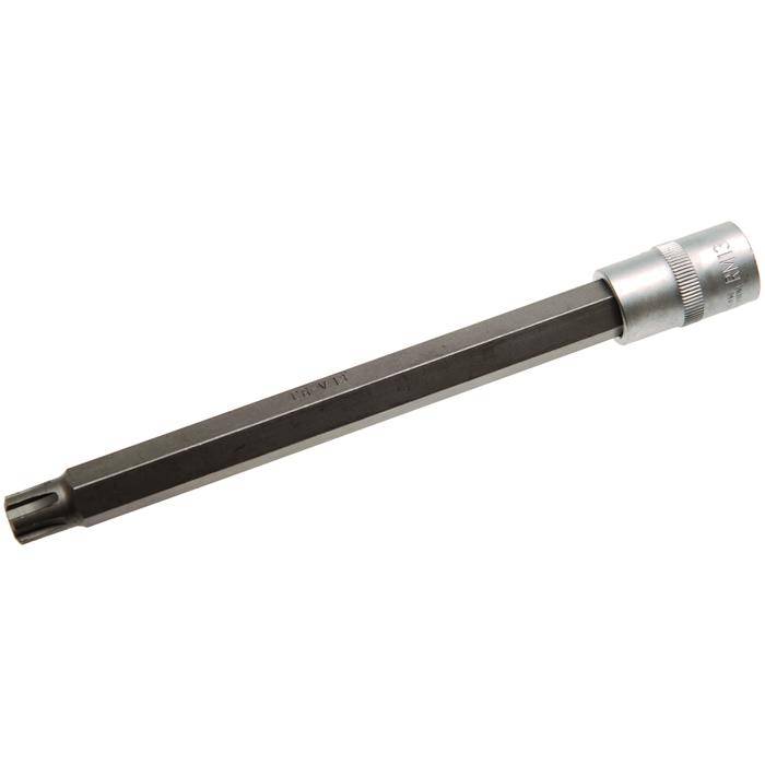 Biteinsatz RIBE® SchraubenInnenvierkant - 3/8" Antrieb - R13x200 mm - CV-Stahl - kordiert - matt verchromt - gerändelt