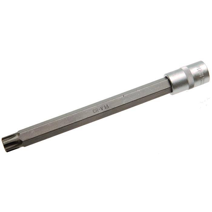 Biteinsatz RIBE® SchraubenInnenvierkant - 3/8" Antrieb - R14x200 mm - CV-Stahl - kordiert - matt verchromt - gerändelt