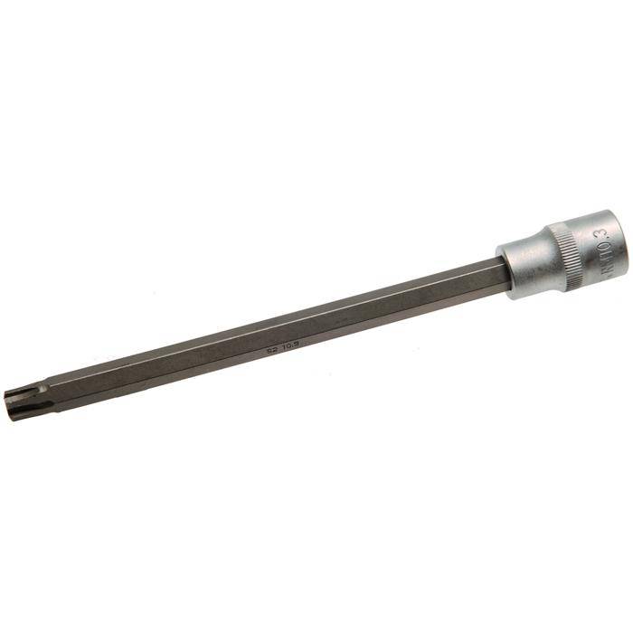 Biteinsatz RIBE® SchraubenInnenvierkant - 3/8" Antrieb - R10,3x200 mm - CV-Stahl - kordiert - matt verchromt - gerändelt