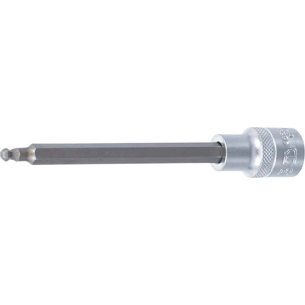 Bit-Einsatz - Innen-6-Kant mit Kugelkopf - Größe 5 mm - Antrieb 12,5 mm (1/2")