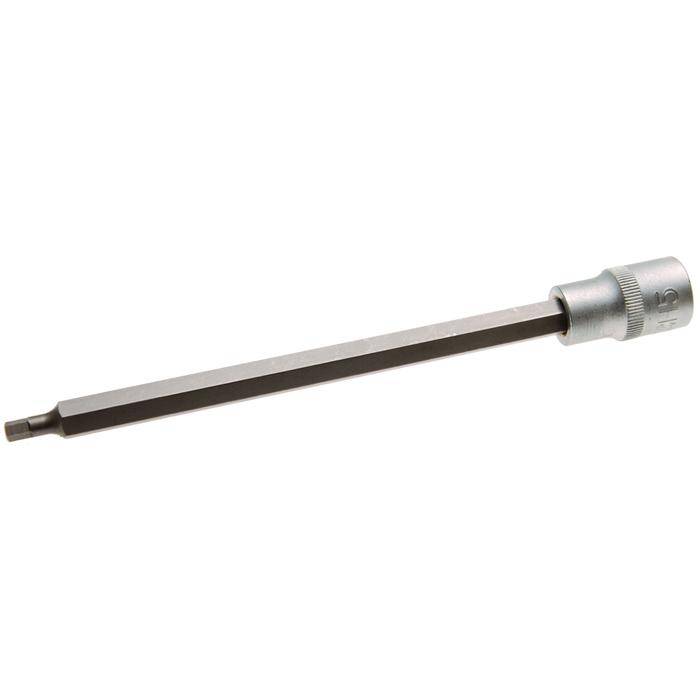 Bit-Einsatz-Innensechskant - 1/2" Antrieb - Größe- 5x200 mm - CV-Stahl - gerändelt - matt verchromt