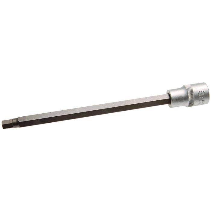 Bit-Einsatz-Innensechskant - 1/2" Antrieb - Größe- 8x200 mm - CV-Stahl - gerändelt - matt verchromt