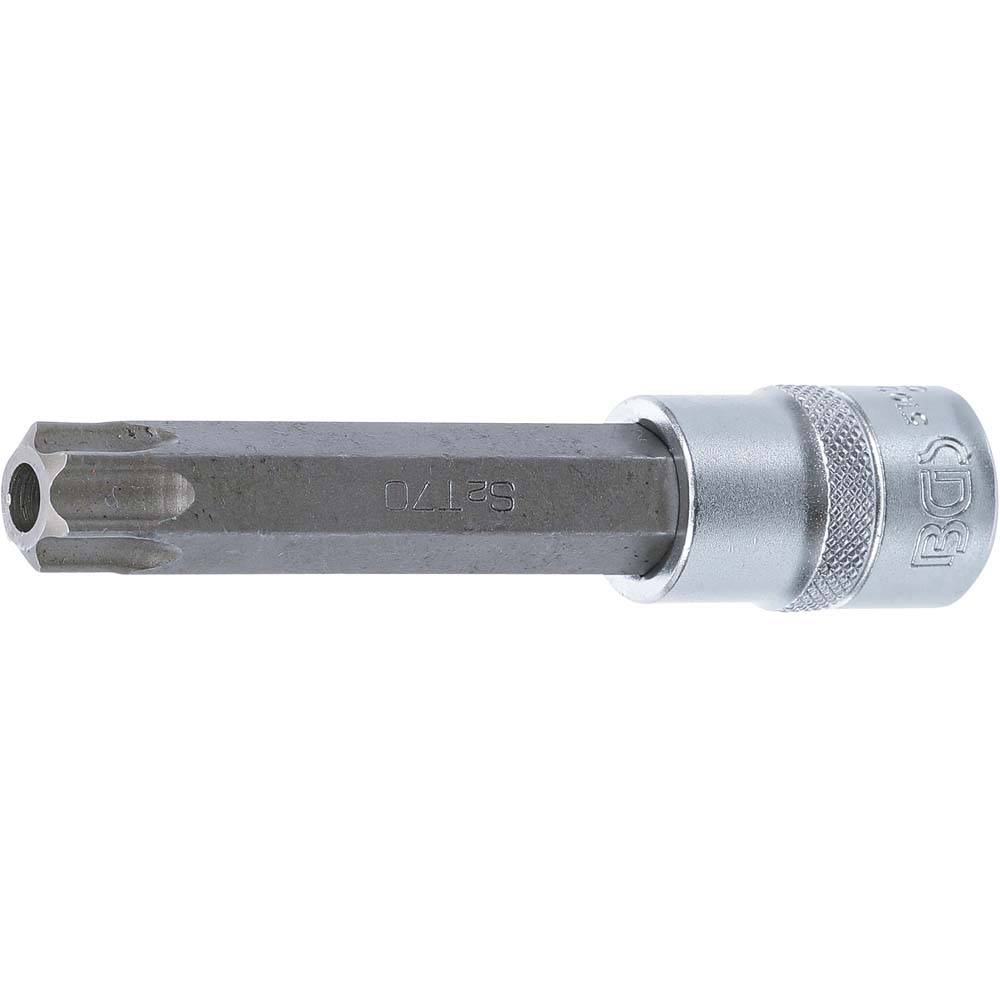 Bit-Einsätze - T-Profil mit Bohrung - Größen T70 x 110 mm - Antrieb 12,5 mm (1/2")