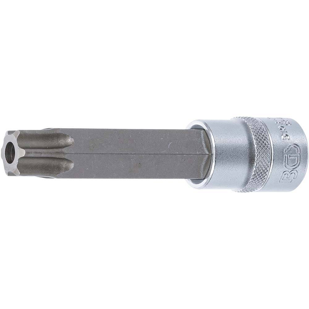 Bit-Einsätze - T-Profil mit Bohrung - Größen T80 x 110 mm - Antrieb 12,5 mm (1/2")