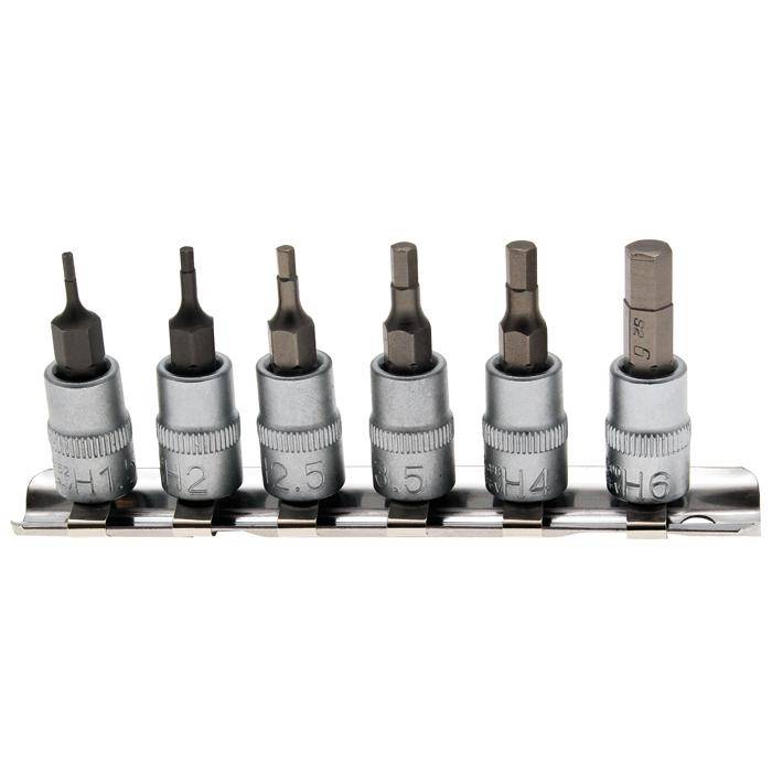 Bit-Einsatz-Set - 1/4 " Innen-6-kant Antrieb - 1,5 bis 6 mm - CV-Stahl