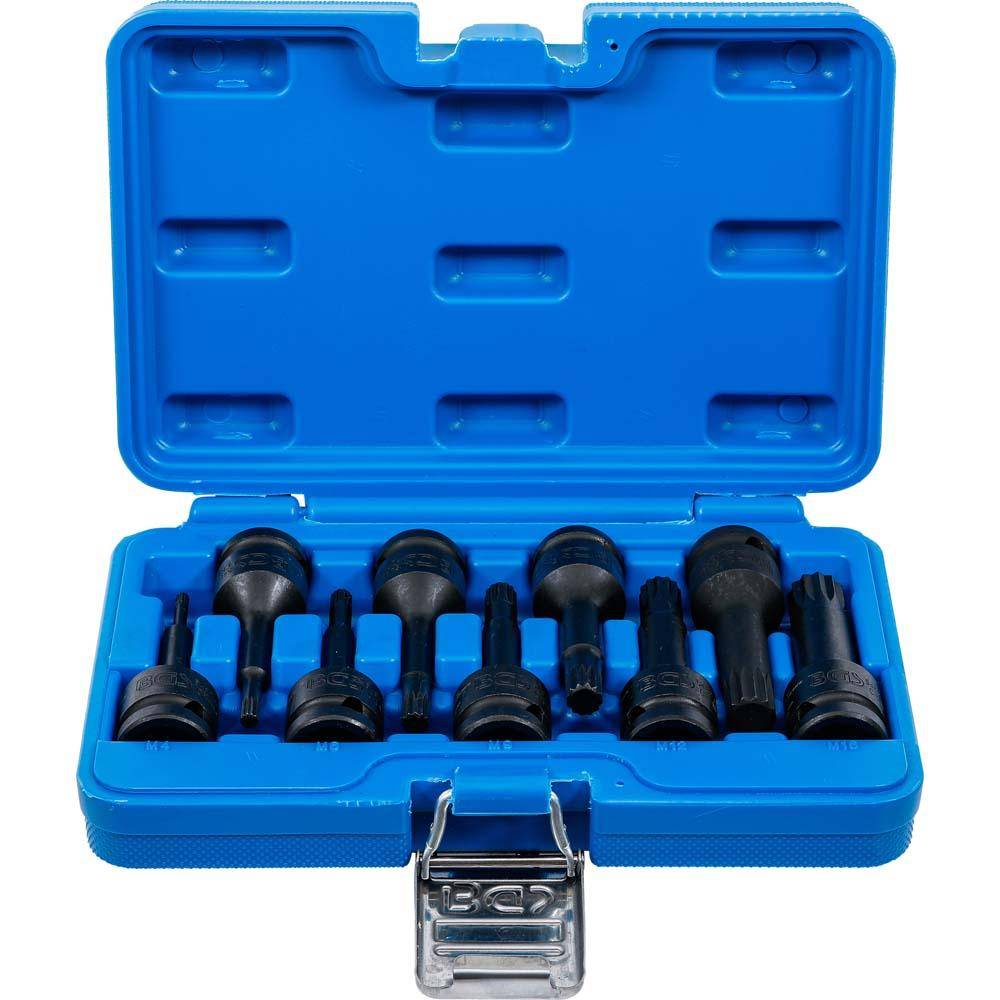 Kraft-Biteinsatz-Set - Innenvielzahn M6-16 - 1/2" Antrieb - 9-tlg.