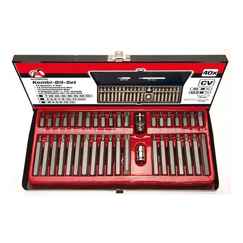 Kombi-Bit-Set - 40-tlg. - 12,5 (1/2) und 10 (3/8) Antrieb