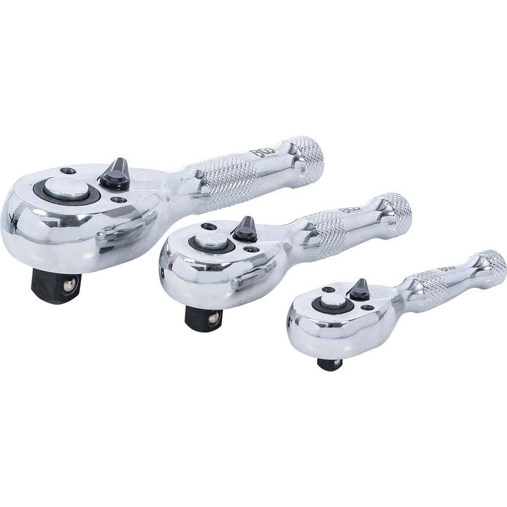 Mini-Umschaltknarren-Set - 1/4"-3/8"-1/2" - Chrom-Vanadium-Stahl