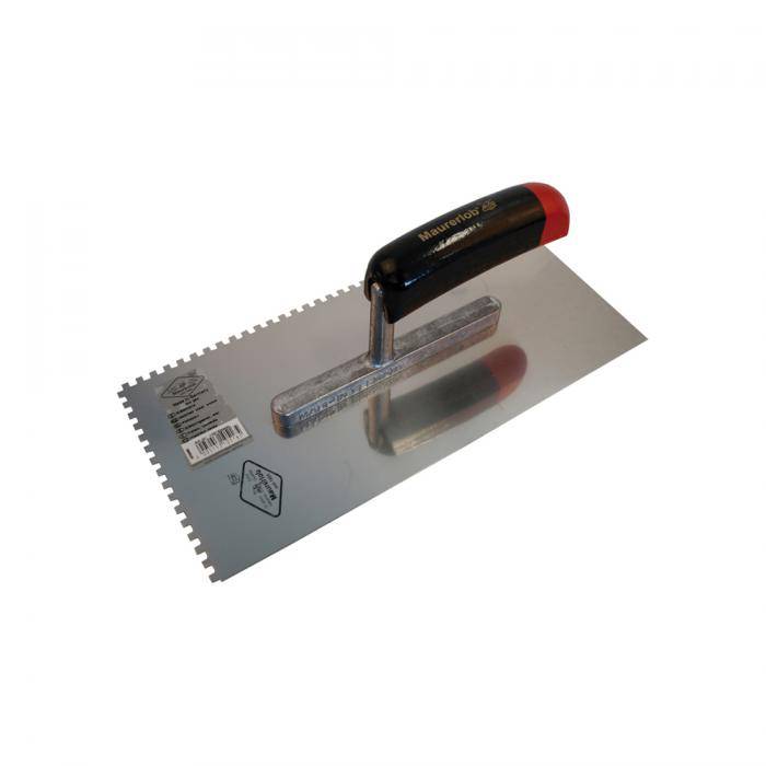 MAURERLOB Glättekelle - gezahnt 4x4 - rostfrei - 280x130x0,7 mm