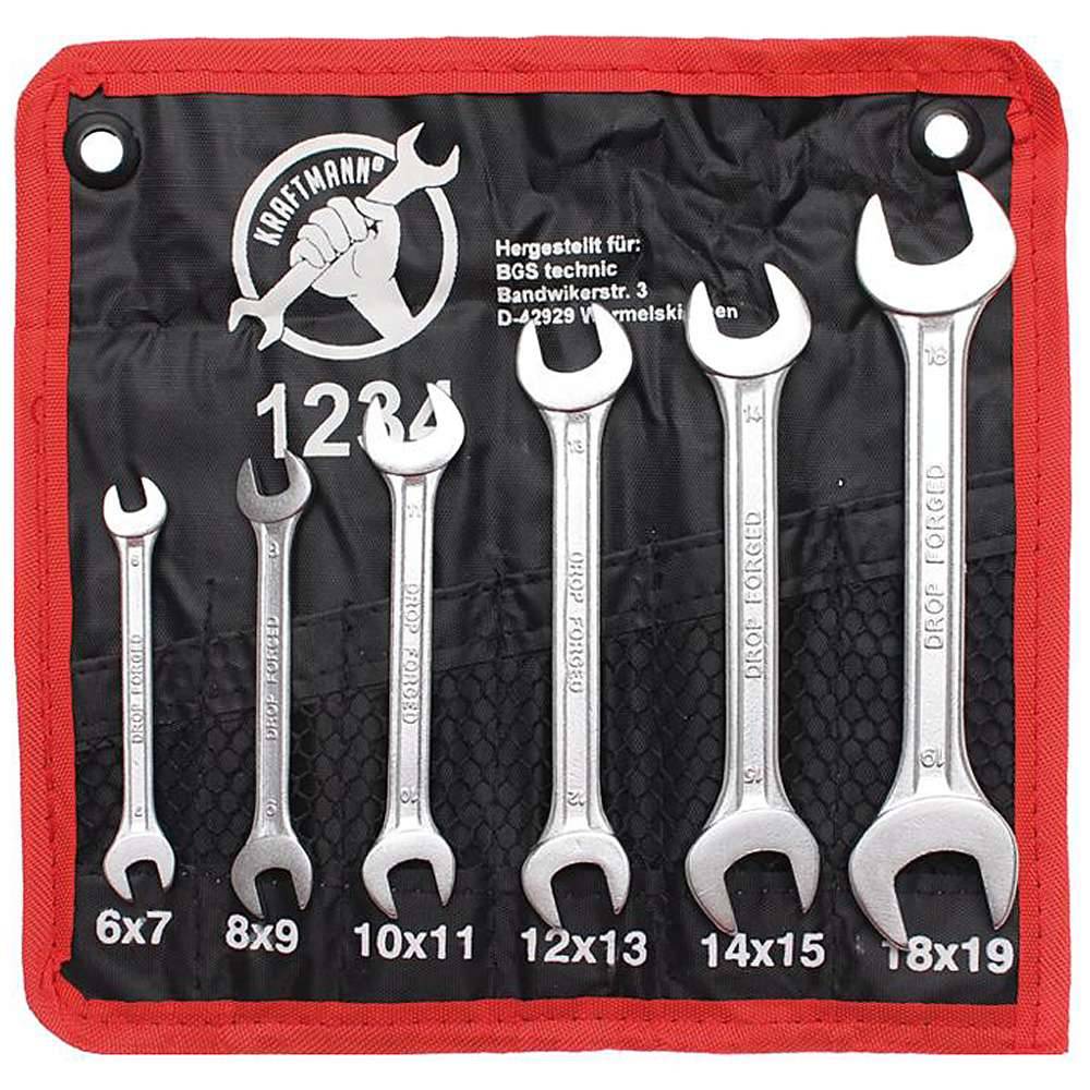 Doppelmaulschlüssel-Satz - 6x7 mm bis 17x19 mm - 6-teilig
