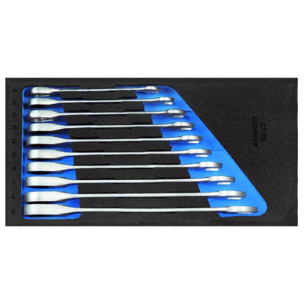 Maulschlüssel-Satz - mit Ringratsche - in 1/2 Check-Tool-Modul - SW 8-19 mm
