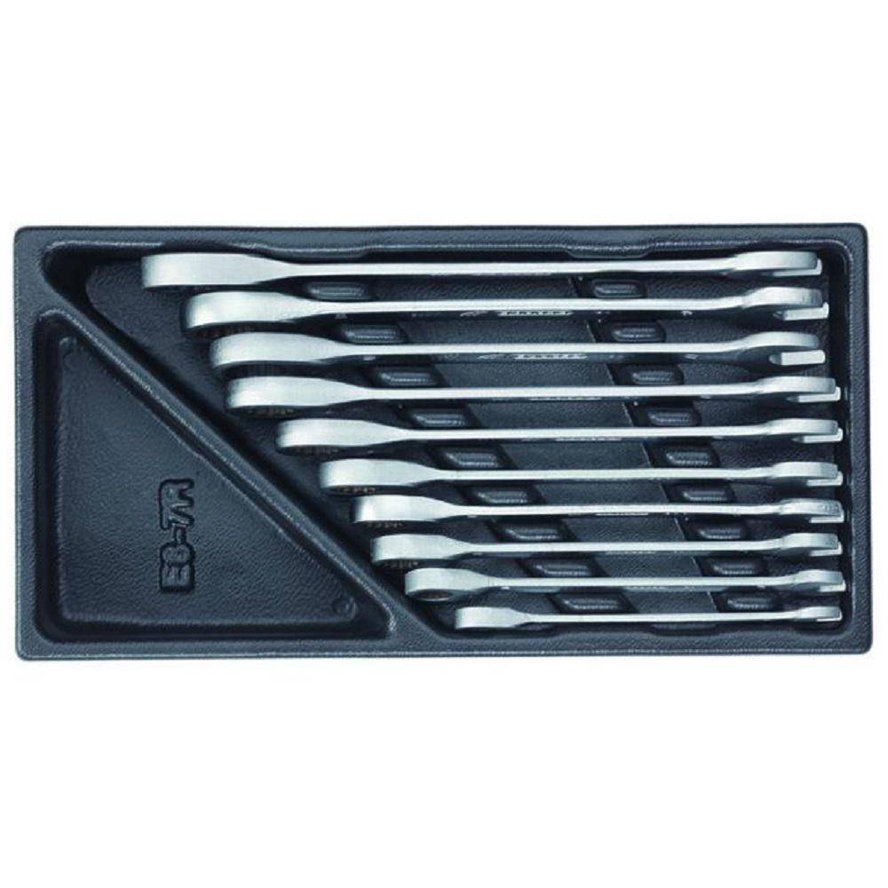 Maulschlüssel-Satz - mit Ringratsche - in 1/3 ES-Modul - 8-19 mm - CV-Stahl