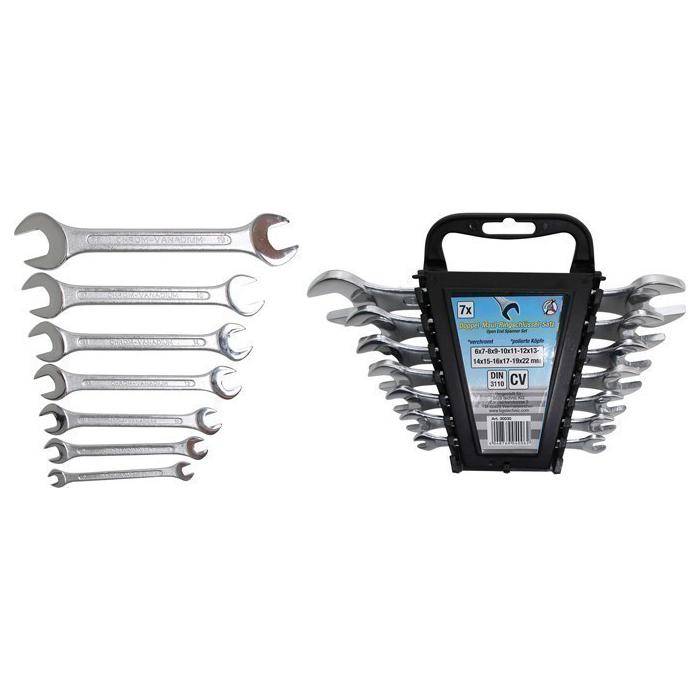 Doppel-Maulschlüssel-Satz - Größen 6 x 7 bis 19 x 22 mm - nach DIN 3110 - 7-tlg.