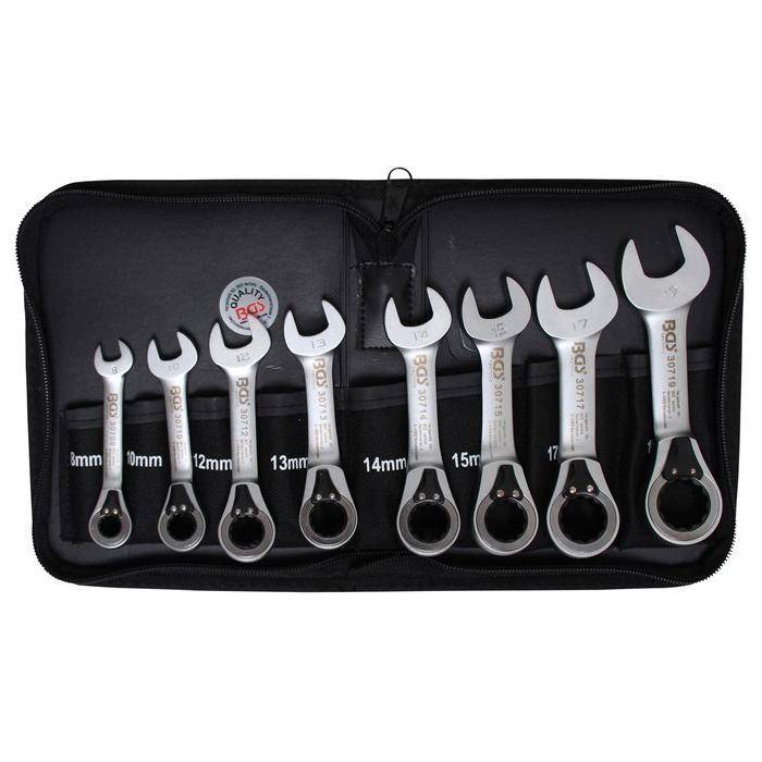 Ratschenring-Maulschlüssel Satz - umschaltbar - Größen 8 bis 19 mm - 8-tlg.