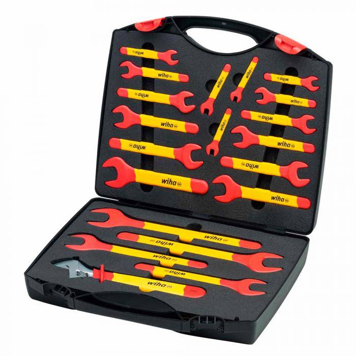 Einmaul-Gabelschlüssel Set - isoliert - 20-teilig - Außensechskant 6 bis 32 mm - Länge 90 bis 310 mm - in Koffer