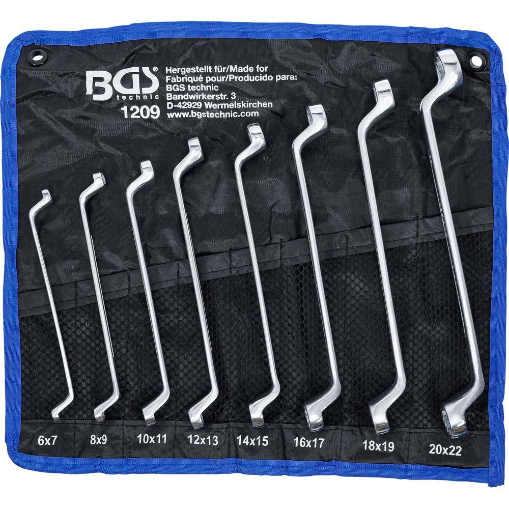 Doppelringschlüsselsatz - 8-tlg - 6x7-20x22mm - doppelt gerkröpft - in Tetron-Ro