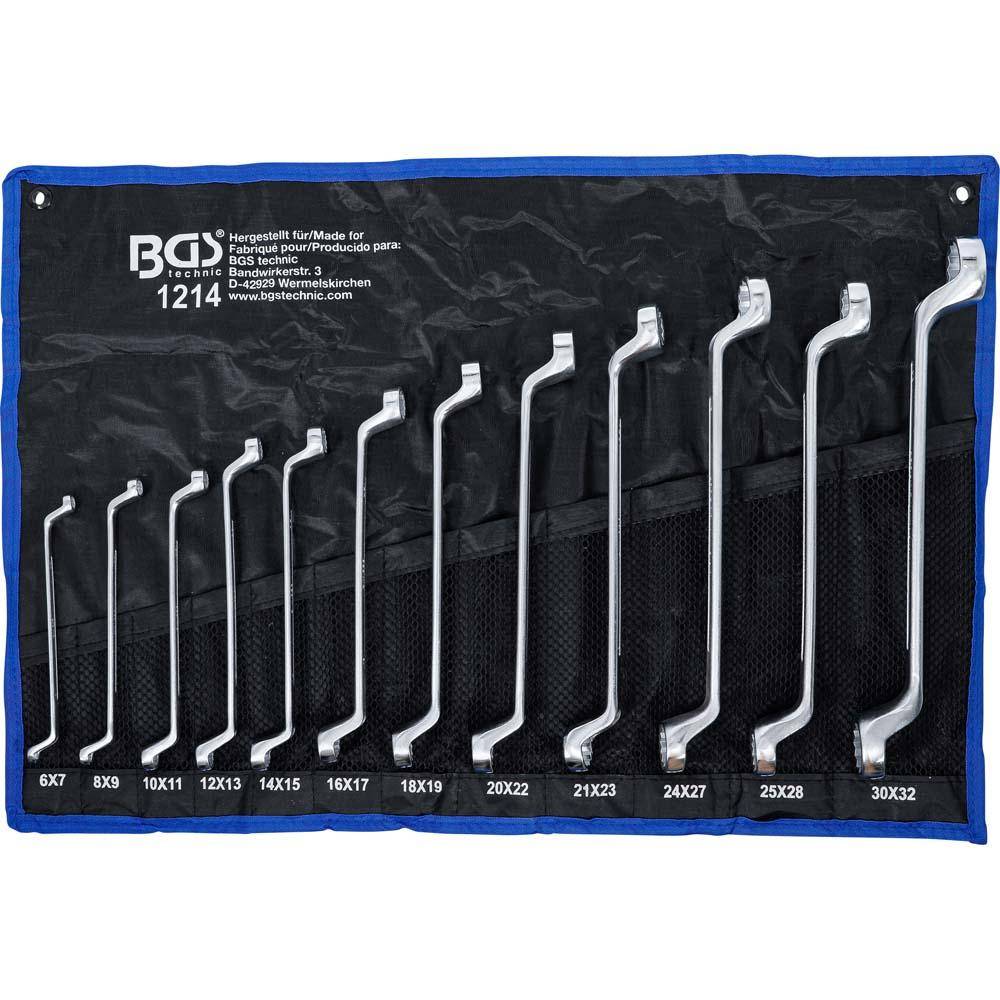 Doppelringschlüsselsatz - 12-tlg - 6x7-27x32mm - doppelt gerkröpft - in Tetron-R