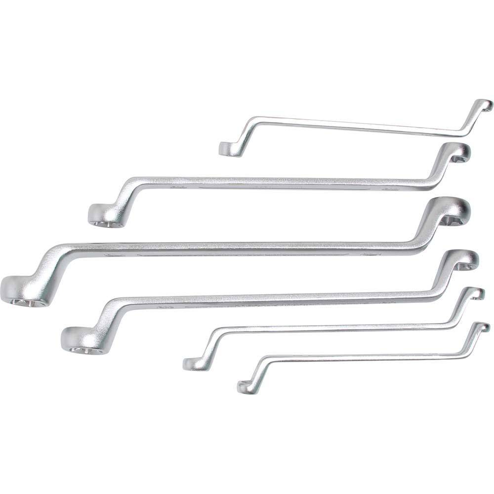 Doppelringschlüsselsatz - CV-Stahl - E6 bis E24mm - 6-teilig - tief gekröpft - f