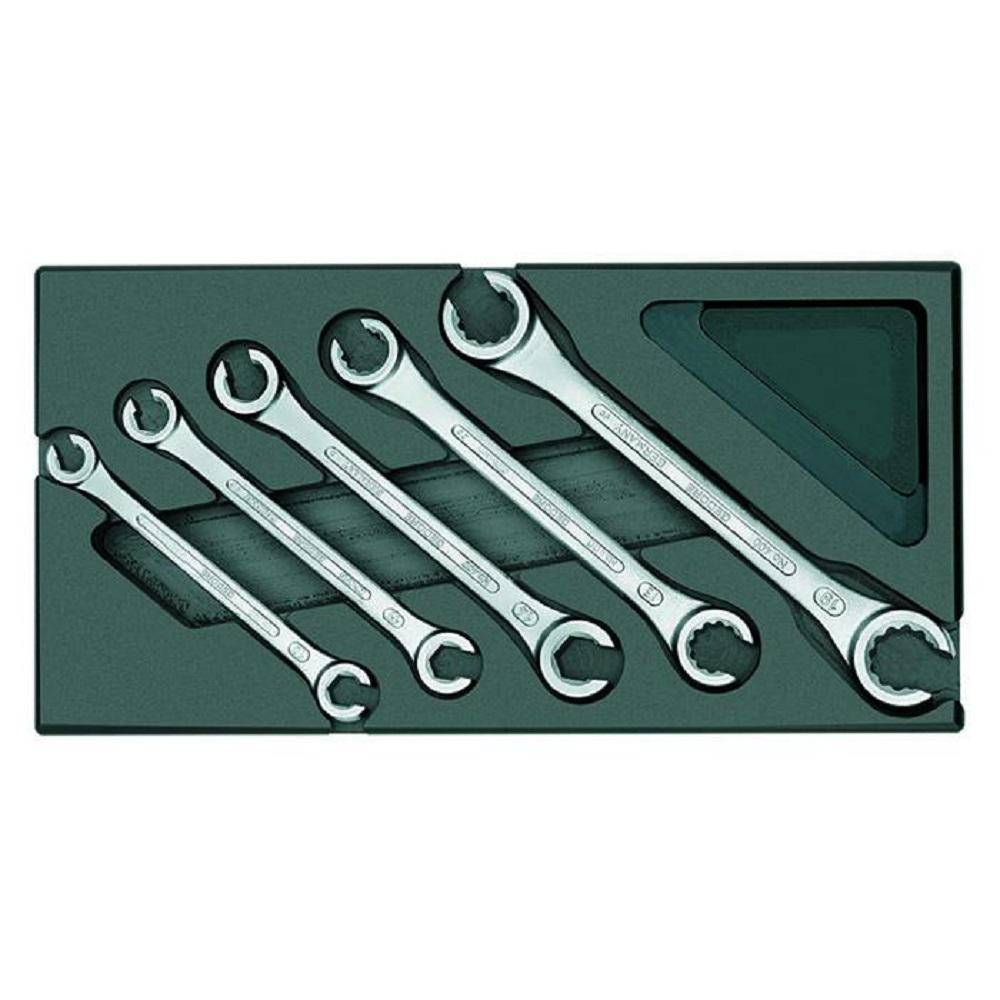 Doppelringschlüssel-Satz - offene Ausführung - in 1/3 ES-Modul - SW 8x10-17x19 mm