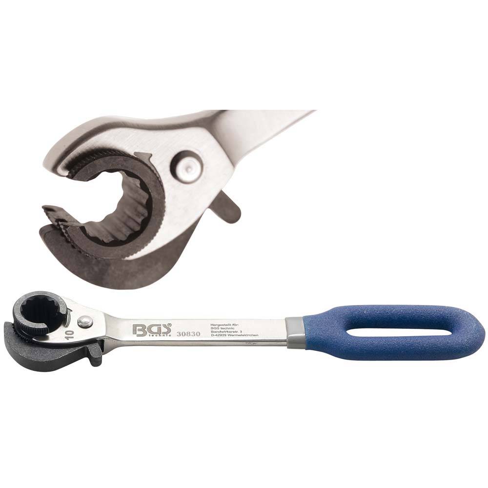 Ratschen-Ringschlüssel - offen - Chrom-Vanadium - Größen 10 mm