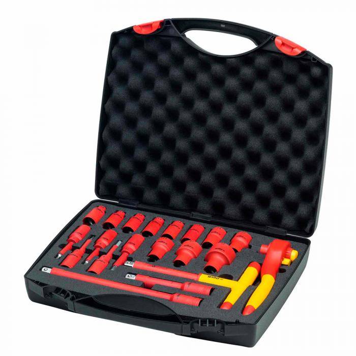 Ratschenschlüssel Set - isoliert - 20-teilig - Ø Vierkant 1/2 " - in Koffer