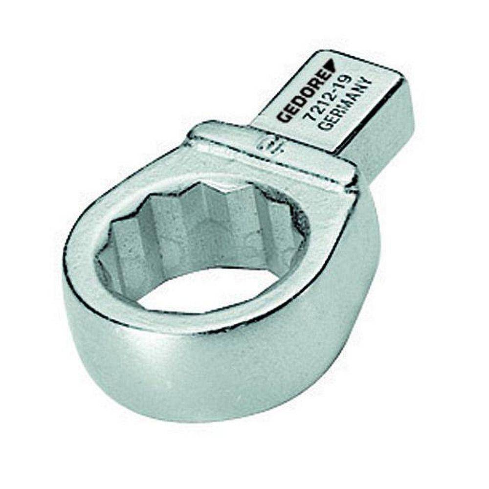 Einsteckringschlüssel - 9 x 12 mm Rchteckaufnahme - Schlüsselweite 15 mm - Kopfhöhe 12 mm - Kopfbreite 24,0 mm