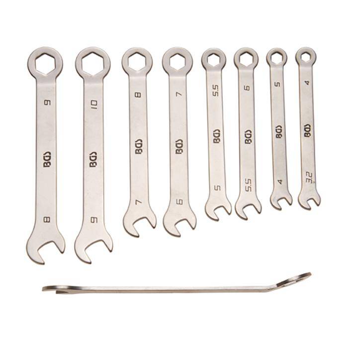 Maul-Ringschlüssel-Satz - Mini Ausführung - 4-10 mm - 8 tlg.