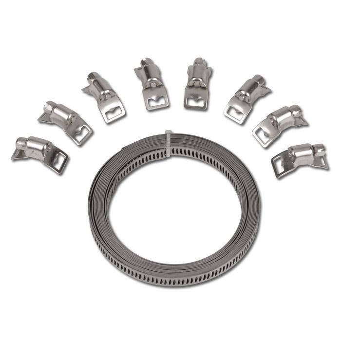 BGS Endlos Schlauchschellen Set - 3 m Endlosband - 8 Klemmverlüsse - rostfrei - Preis per Set